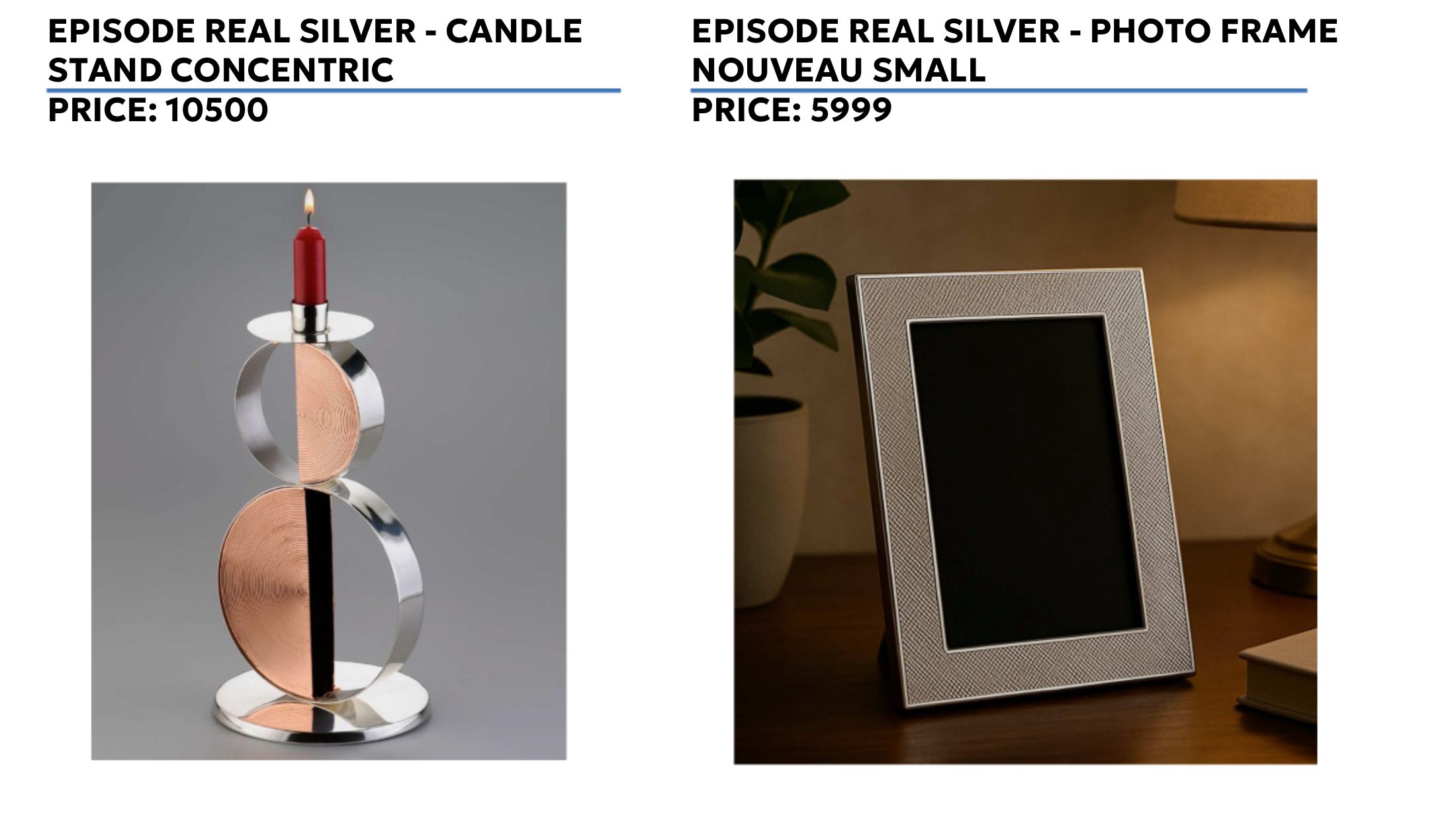 Episode Real Silver Candle Stand Concentric