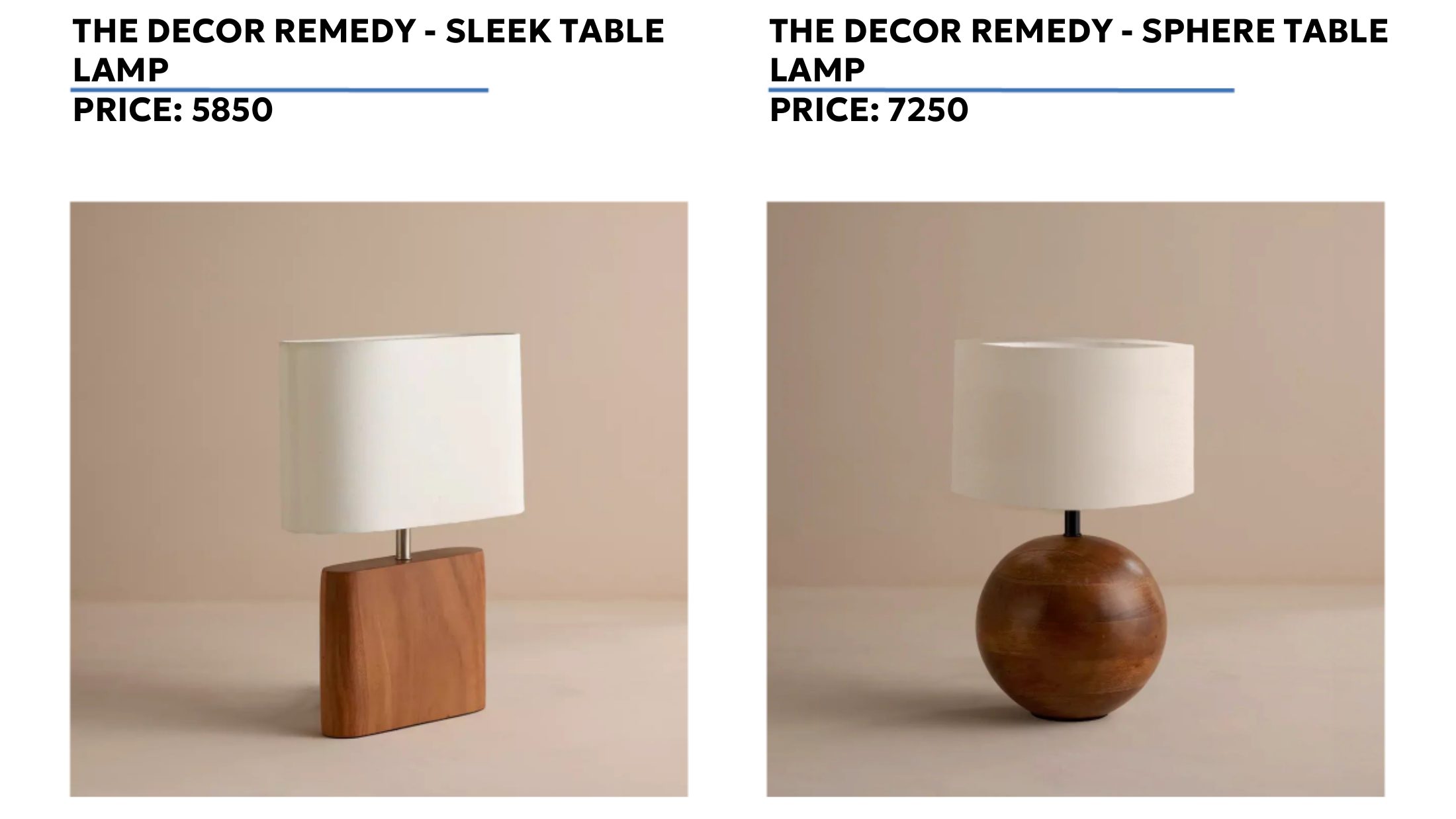 Decor Remedy Sleek Table Lamp