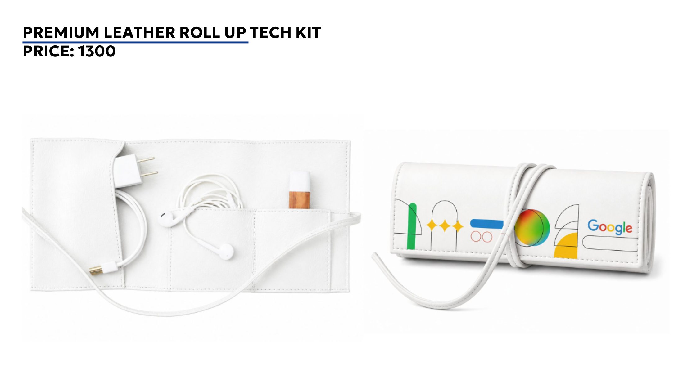 Premium Leather Roll-Up Tech Kit
